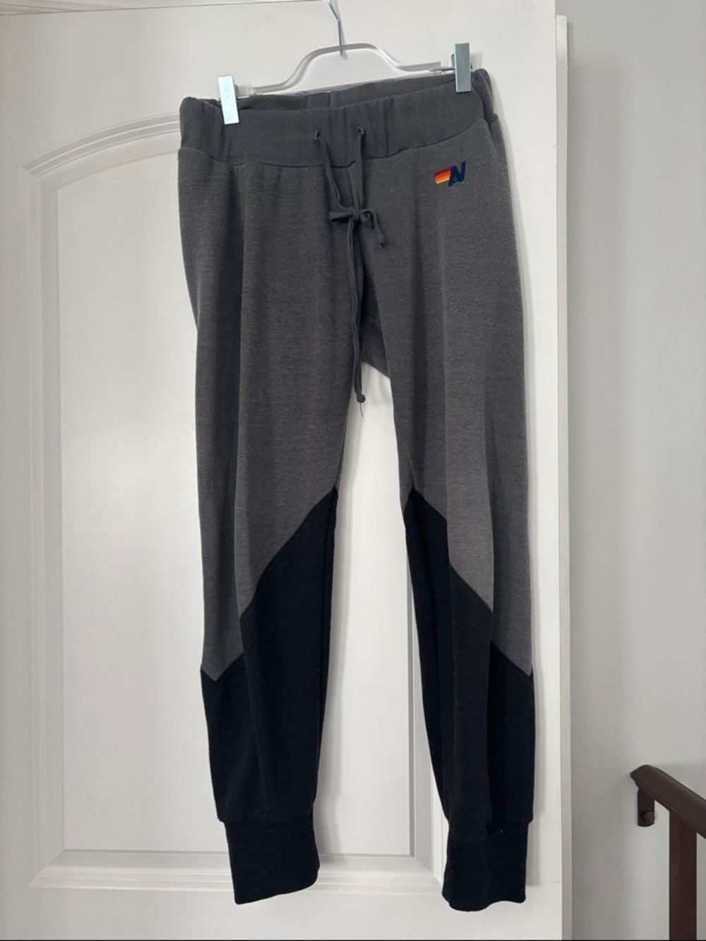 Aviator Nation women’s sweatpants grey with black